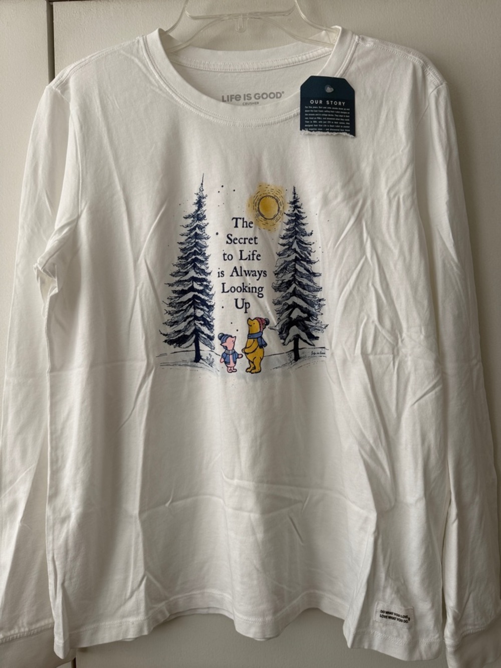 Life is Good Women's Looking Up Winnie & P Long Sleeve Crusher Tee